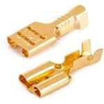 Push lock type RR5 Thimble connector for 12volt battery for all professionals, household and DIY, Brass lug colour-