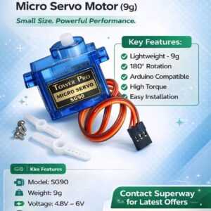 Tower Pro SG90 9g micro servo motor with servo horns