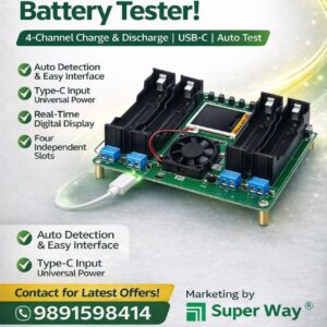 18650 Li-ion Battery Tester with 4 channel charge discharge and digital display
