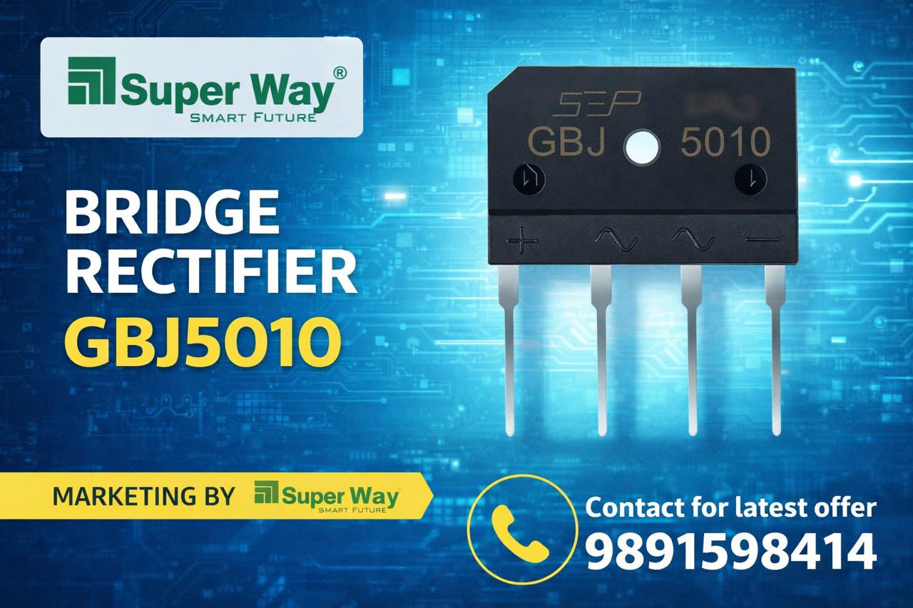 GBJ5010 bridge rectifier 1000V 50A single phase glass passivated high surge current GBJ package Super Way Electronics