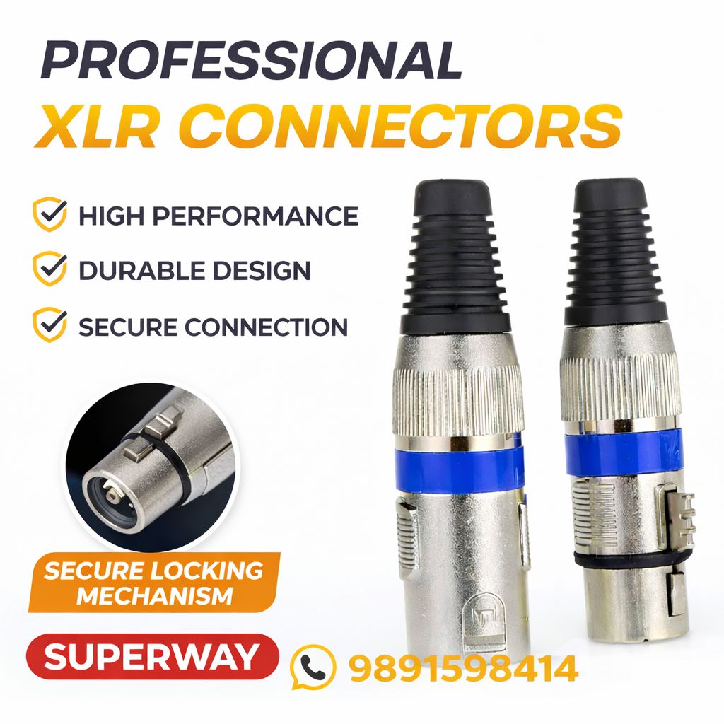 Professional xlr connector with secure locking mechanism for audio cables
