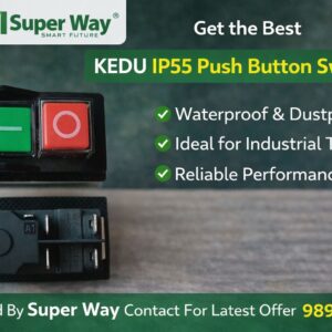 KEDU IP55 waterproof push button ON OFF switch with green and red buttons for industrial machines