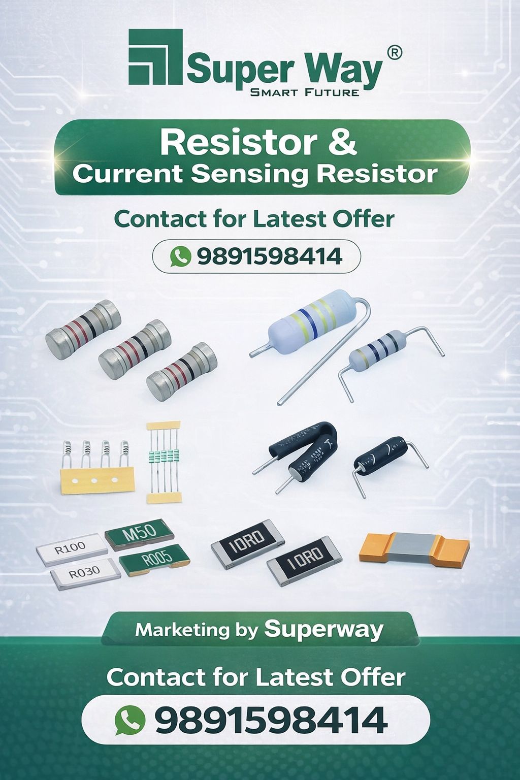 current sensing resistor and power resistor SMD and axial type for BMS inverter and EV applications